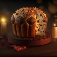 Panettone è il tradizionale italiano dolce per Natale foto