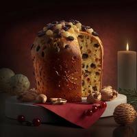 Panettone è il tradizionale italiano dolce per Natale foto