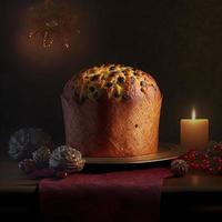 Panettone è il tradizionale italiano dolce per Natale foto