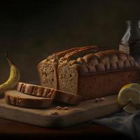 salutare Banana pane o torta per prima colazione foto