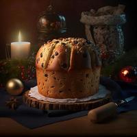 Panettone è il tradizionale italiano dolce per Natale foto