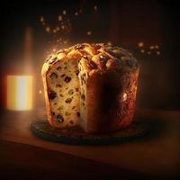 Panettone è il tradizionale italiano dolce per Natale foto