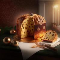 Panettone è il tradizionale italiano dolce per Natale foto