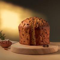 Panettone è il tradizionale italiano dolce per Natale foto