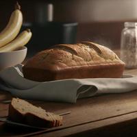 salutare Banana pane o torta per prima colazione foto