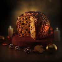 Panettone è il tradizionale italiano dolce per Natale foto