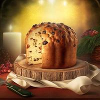 Panettone è il tradizionale italiano dolce per Natale foto