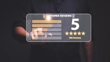 cliente revisione bene valutazione concetto, cliente revisione di cinque stella feedback, positivo cliente risposta testimonianza. foto