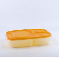 plastica pranzo scatola isolato su un' bianca sfondo foto