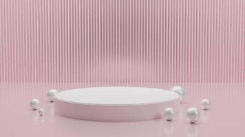 premio 3d geometrico palcoscenico per Prodotto posizionamento, 3d illustrazione. rosa sfondo stile ,minimo rosa parete scena. lusso palcoscenico mostrare Prodotto foto