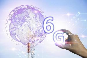 6g Rete concetto, alto velocità mobile Internet nuovo età Rete, attività commerciale concetto, moderno tecnologia Internet e Rete foto
