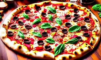 Pizza. tradizionale italiano cucina veloce cibo. foto