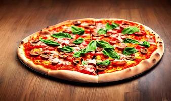 Pizza. tradizionale italiano cucina veloce cibo. foto