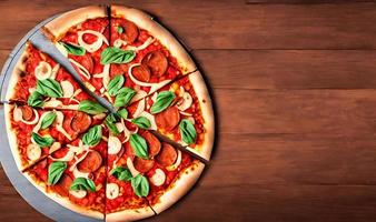 Pizza. tradizionale italiano cucina veloce cibo. foto