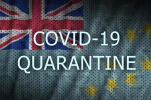 tuvalu bandiera e covid-19 quarantena iscrizione. coronavirus o 2019-ncov virus foto