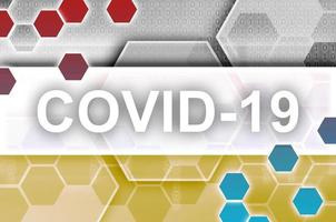 Germania bandiera e futuristico digitale astratto composizione con covid-19 iscrizione. coronavirus scoppio concetto foto