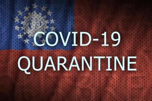 Myanmar bandiera e covid-19 quarantena iscrizione. coronavirus o 2019-ncov virus foto