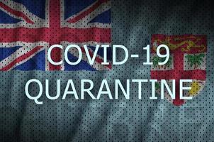 fiji bandiera e covid-19 quarantena iscrizione. coronavirus o 2019-ncov virus foto