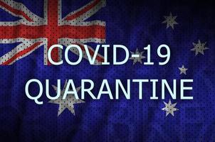 Australia bandiera e covid-19 quarantena iscrizione. coronavirus o 2019-ncov virus foto