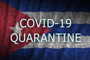 Cuba bandiera e covid-19 quarantena iscrizione. coronavirus o 2019-ncov virus foto