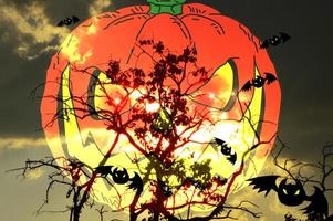 concetto Halloween, Halloween cascate su ottobre 31. foto