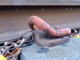 ferro rotaia Ferrovia Linee o Ferrovia brani per il mezzi di trasporto di treno foto