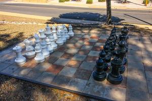 grande prato scacchi impostato foto