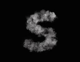 realistico Fumo S alfabeto diffusione su buio sfondo foto
