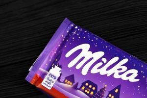 Kharkiv, Ucraina - gennaio 27, 2022 milka spekula Pan di zenzero cioccolato sbarra. milka è un' svizzero marca di cioccolato confezione manufatto di azienda mondelez internazionale foto