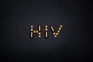 hiv parola su nero sfondo foto