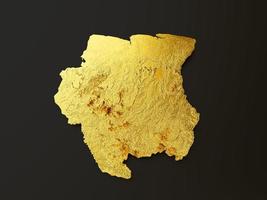 suriname carta geografica d'oro metallo colore altezza carta geografica sfondo 3d illustrazione foto