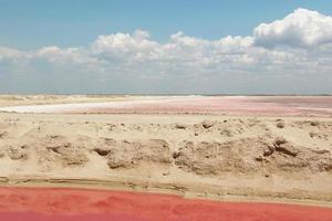 rosa sale lago nel il Yucatan, Messico foto