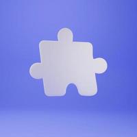 sega puzzle pezzo su viola sfondo. 3d rendere illustrazione. autismo consapevolezza simbolo. attività commerciale soluzione concetto. foto