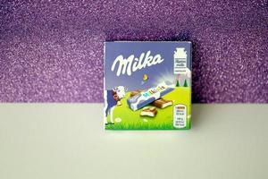 ternopil, Ucraina - giugno 3, 2022 milka milkini piccolo imballare con cioccolato dito barre. milka è un' svizzero marca di cioccolato confezione manufatto di azienda mondelez internazionale foto