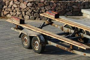 carrello trailer per mezzi di trasporto di merce. foto