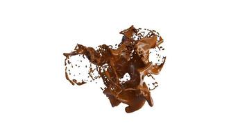 cioccolato spruzzo con goccioline 3d resa. 3d illustrazione. foto