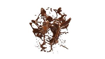 cioccolato spruzzo con goccioline 3d resa. 3d illustrazione. foto