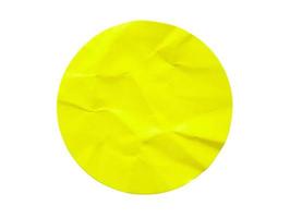giallo il giro carta etichetta etichetta isolato su bianca sfondo foto