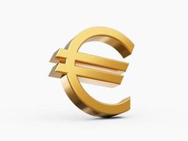 oro 3d Euro cartello su bianca 3d illustrazione foto