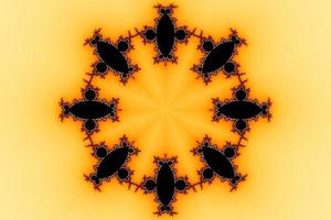 3d-illustrazione di un' kaleidoskop Ingrandisci in il infinito matematico mandelbrot impostato frattale. foto