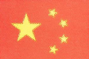 Cina bandiera astratto sfondo struttura. strutturato bicchiere fotografico effetto foto