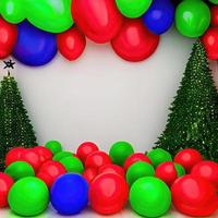 Palloncino, Natale, compleanno, natale, felice, verde, albero, brillare foto