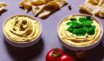 salutare cibo. tradizionale appena fatto biologico hummus. foto