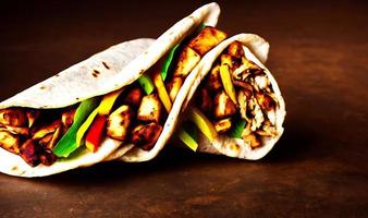 shawarma. doner kebab, fresco verdure e carne. kebab Sandwich vicino su. foto