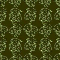 senza soluzione di continuità contorno modello di grande verde grafico fiori su un oliva sfondo, struttura, design foto