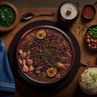 delizioso brasiliano feijoada cibo foto