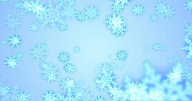 bellissimo festivo blu Natale nuovo anno i fiocchi di neve splendente caduta raggiante con sfocatura effetto e bokeh su blu sfondo. astratto sfondo. salvaschermo foto