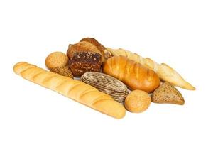 varietà di pane isolato su bianca sfondo foto