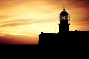 faro di cabo sao vicente, sagre, Portogallo a tramonto foto