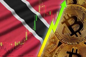 trinidad e tobago bandiera e criptovaluta in crescita tendenza con molti d'oro bitcoin foto